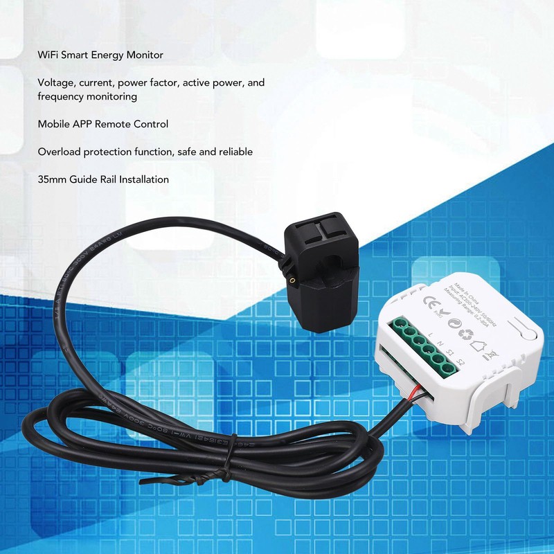 Fafeicy Smart Electricity Meter with Clamp Power Consumption Monitor (Black)