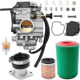 YFM250 Carburetor Compatible With 1999 2000 2001 2002 2003 2004 Yamaha Bear Tracker 250 Yfm250X Yfm250Xh Yfm250XM with Fuel Filter, Air Filter, Intake Manifold Boot