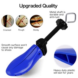 Shoe Stretcher Unisex Pair of 4-way Adjustable Shoe Widener Expander to Stretch Length Width Height for Wide Feet, Tough Plastic Shoe Tree Shaper Bonus 12 Bunion Plugs