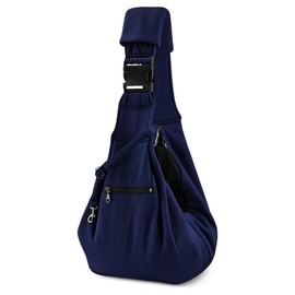 ALLSOPETS Dog Carrier Bag Breathable Comfortable Pet Carrier for Small Dogs Cats Safe Transport with Adjustable Wide Straps and Lead Hook Dog Sling Blue