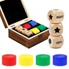 Left Right Center Dice Game Set, Include 3 1-inch Wooden