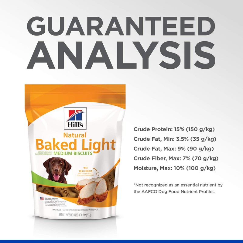 Hill's Natural Baked Light Biscuit Treats for Medium-Sized Dogs, Chicken,