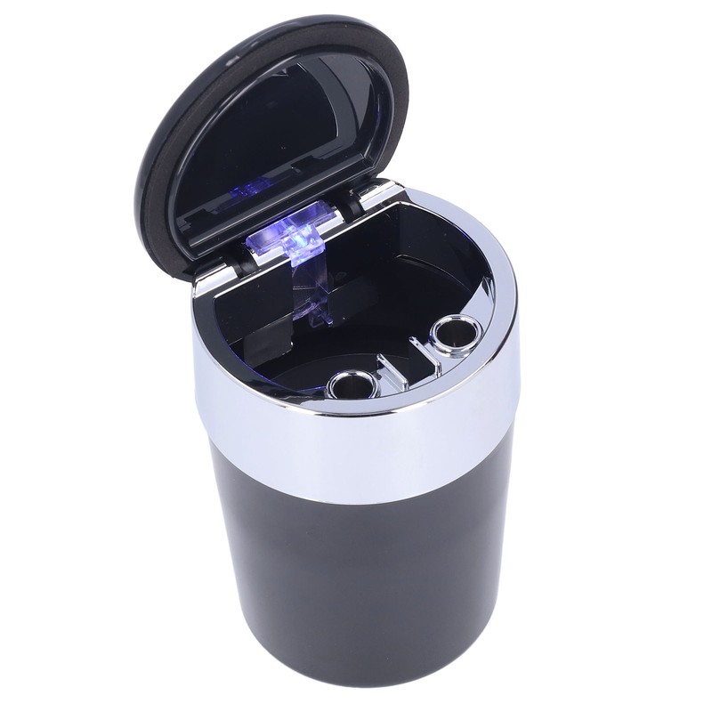 Car Ashtray Smokeless Blue LED Ashtray Cup Holder with Double