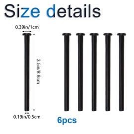 INCREWAY Door Hinge Pins, 6Pcs Residential Door Hinge Pins Durable Modern Style Hinge Pins for Interior Door Security Replacement, Black, 3.42inch/8.7cm