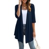 YSYOKOW Womens Lightweight Open Front Cardigan Casual Loose Knit 3/4