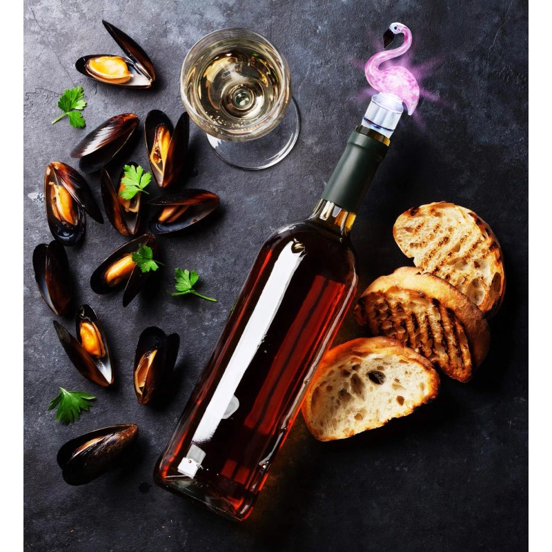 Puzzled Cheers Flamingo Glass Wine Stopper - Elegant Wine Bottle