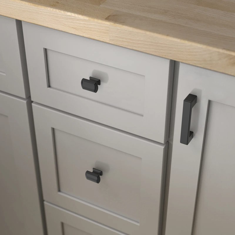 ROMATEE 10 Pack Black Kitchen Cabinet Knobs Matte Black Cabinet