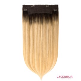 Invisible Line Hair Extensions Real Human Hair 16inch Natural Straight Adjustable Remy Hair Wire Hairpieces For Women Rooted Caramel Blond Mixed Bleach Blonde Remy Natural Hair Extensions 75g
