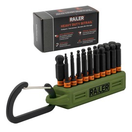 Ball End Hex Bit Set - Railer 2 Inch Impact Driver 20pc Hex Bit Set With A Bit Holder & Carabiner. Premium S2 Steel, Ideal For Furniture Screws