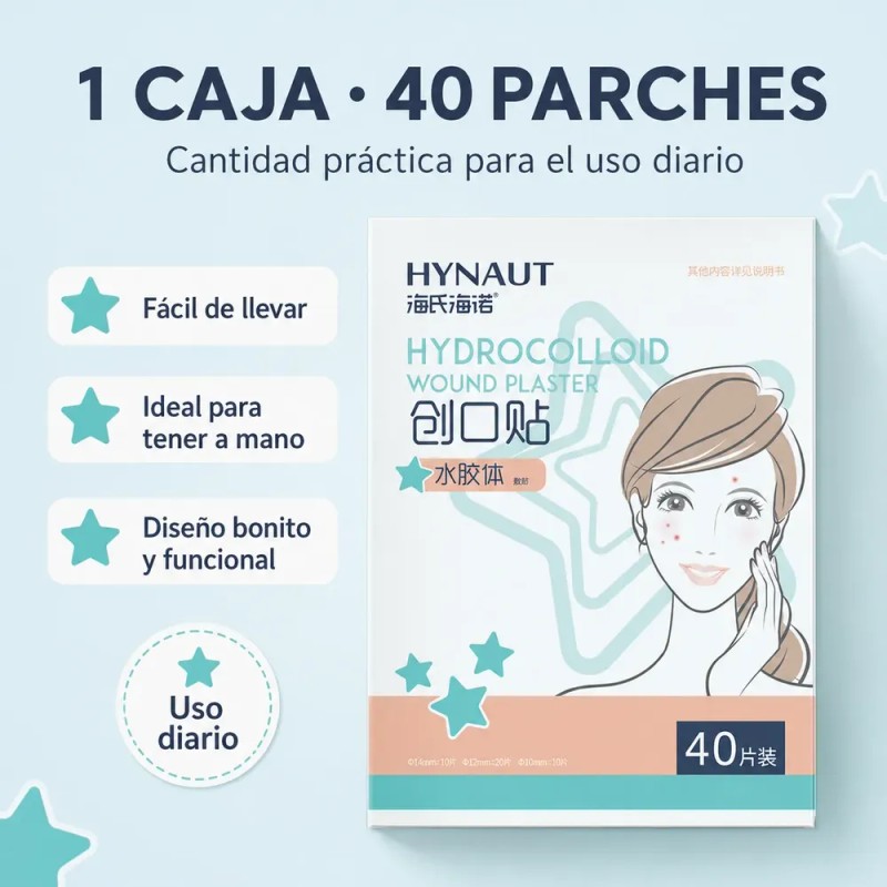 Parches Hidrocoloides Estrella Acne 40 Piezas