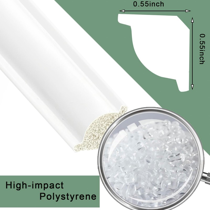 Ceiling Crown Molding Trim,12 Pack High Impact Polystyrene Decorative Molding,