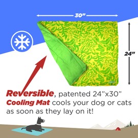 Coleman Medium Green Botanical Pattern Reversible Cooling Mat – 24” x 30”