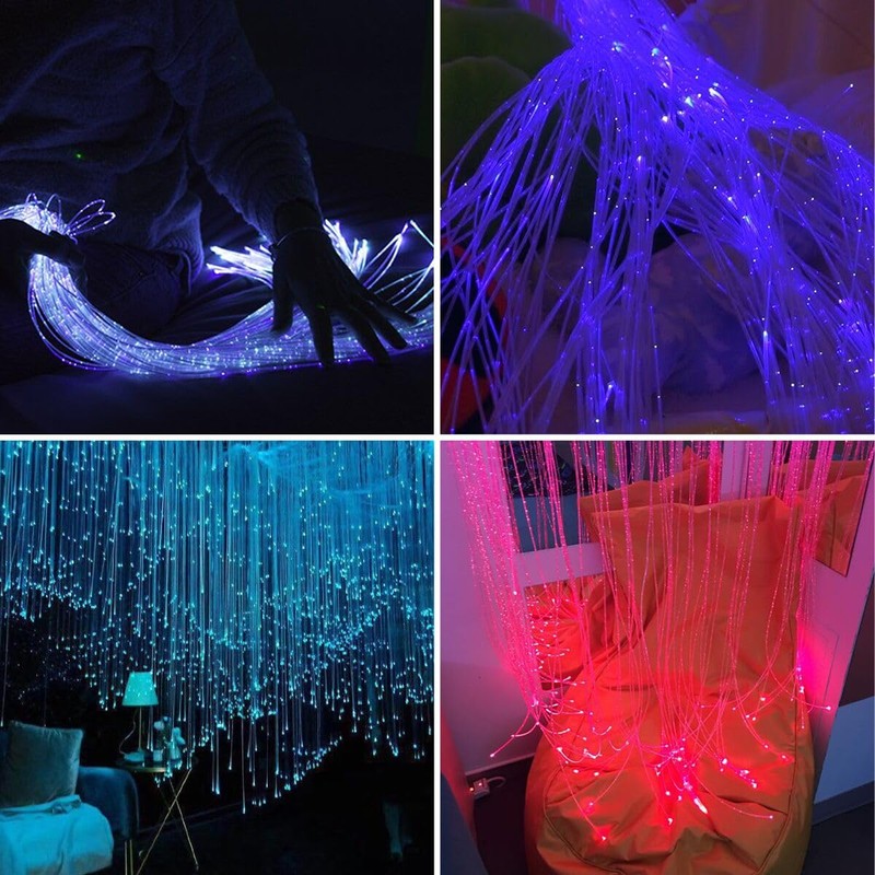 AZIMOM 50pcs 6.5ft Side Glow Fiber Optic Sensory Light for