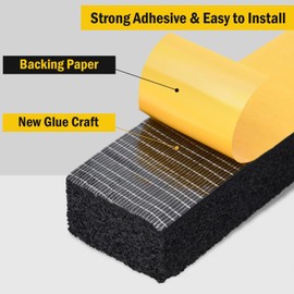 YoleShy Weather Stripping Door Seal Strip for Door Frame Block Air Weather Strip Reduce Noise High-Density Adhesive Foam Tape 1/2 Inch x 1/4 Inch x 26Ft
