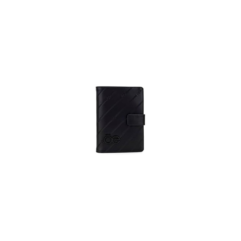 CLOE Porta Pasaporte Grande Look Troquelado color Negro para Mujer