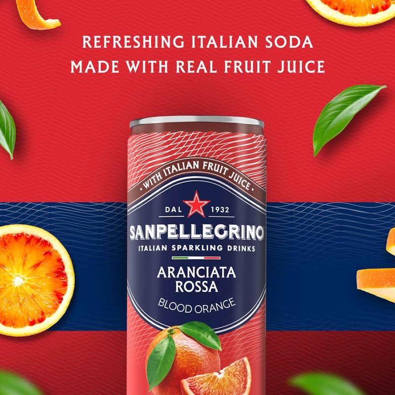 Sanpellegrino Italian Sparkling Drink Aranciata Rossa, Sparkling Orange and Blood