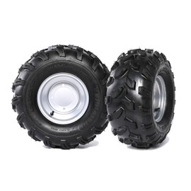 REBEKAMODS (Set 2) ATV Go Kart Tires 18x9.5-8 18x9.50-8 & 18x9.5x8 Knobby 4PR Tubeless Tire Wheel for Quad Bike Buggy Lawn Tires, 4 Stud Rim