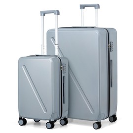 MILADA 2 Piece Luggage Sets, Suitcases With Wheels Hardshell TSA Approved Travel Luggage, 20 Inch Carry On Suitcase Large Luggage 28 Inch For Long Trip And Business, Grey