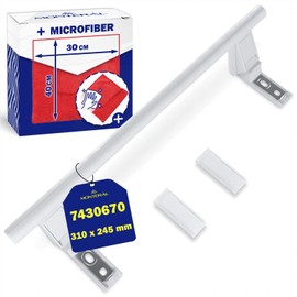 MONTERAL Liebherr Fridge Freezer Door Handle with 2 Stoppers Original Code 743067000 7430670 - Set with a Microfibre Cloth