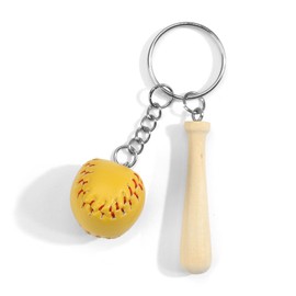 MUCOOS Ball Keyring, Bat and Ball Pendant, Encouragement Gifts for Athletes, Thoughtful Birthday Gifts for Friends, Cute Keyring, Colour4, S