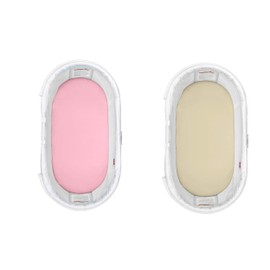 Dudu N Girlie Moses Basket Sheets Fully Fitted – 75 x 30 Moses Basket Bedding - Hypoallergenic Baby Pram Sheets Bedding Elasticated Breathable Easy Care (Pack of 2, Cream & Pink)