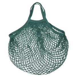 MECCANIXITY Cotton Mesh Bag, 15x13.8" Reusable Washable Mesh Net String Grocery Bags Organizer for Fruits Vegetables Shopping Dark Green