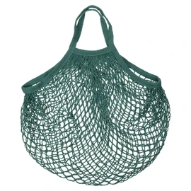 MECCANIXITY Cotton Mesh Bag, 15x13.8" Reusable Washable Mesh Net String Grocery Bags Organizer for Fruits Vegetables Shopping Dark Green