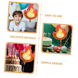 KOMBIUDA 3pcs Flame-Shaped Foil Balloons for Boys Firefighter Theme Birthday Party Aluminum Material for Celebrations and Decorations