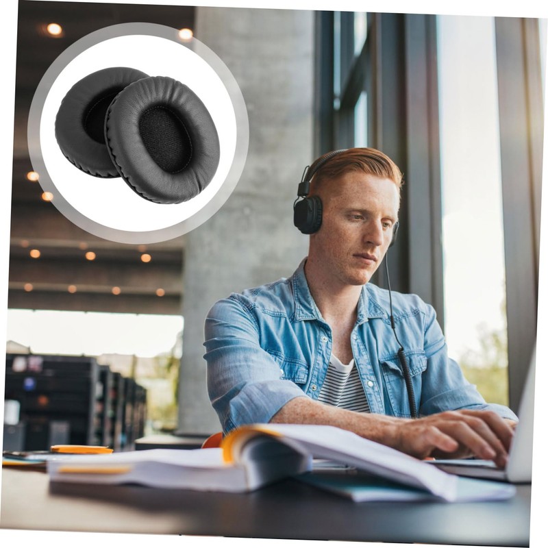 KONTONTY 7506 Headset Soft Comfortable Noise Isolating Replacement Cushions Leather