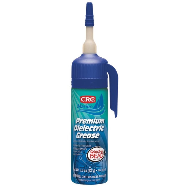 CRC Marine Premium Dielectric Grease, 3.3 Wt Oz, Non-Curing Compound for Sealing, Protecting, and Electrical Insulating, Pressurized Can with the Select-A-BEAD Nozzle