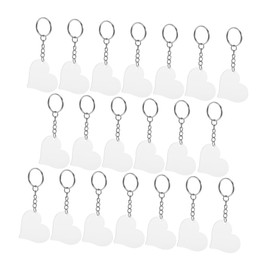 Operitacx 30st Herz Schlüsselanhänger Leere Schlüsselanhänger Vinyl-schlüsselanhänger-rohlinge Schlüsselanhänger-tags Leer Schlüsselanhänger in Herzform Transparent Acryl