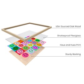 HAUS AND HUES Y2k Posters & Indie Poster – Kid Core Aesthetic Room Decor Posters for Room Aesthetic Trippy Pictures Y2k Room Decor Aesthetic Photos for Wall Prints Aesthetic (Beige Frame, 12x16)