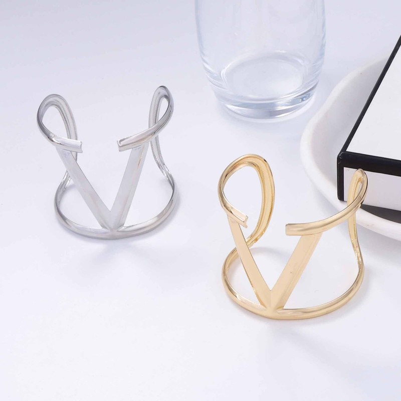 YTDYTD Metal V Cuff Bracelet Women - Hollow Bangle Punk