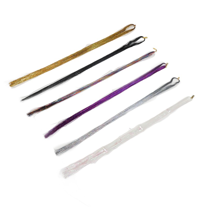 Hair Tinsel Kit Colorful Shiny Glitter Strands Portable Fairy Hair