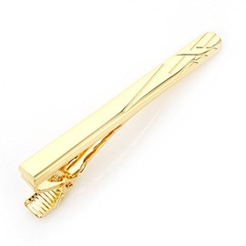 Ox and Bull Trading Co. Gold Etched Lines Tie Clip