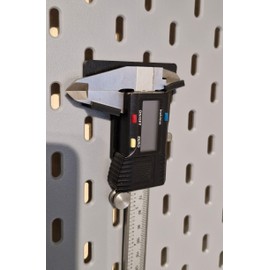 Generic Robust Skadis Vernier Caliper Holder - Compatible with Skadis and Uppsel Pegboards - Modern, Simple Design - Perfect Tool Organisation for Craftsmen (Black)