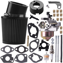 MRELC Predator Carburetor Air Filter Adapter Jet Kit for Predator 301cc 420cc 13hp 15hp GX340 GX390 389cc Mini Bike Parts Go Kart Golf Cart Mud Boats Lawnmower Pressure Washer(Black)