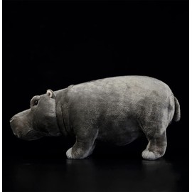 Frankiezhou Home Realistic Hippo Plush Toy - Simulation Standing 14” Hippopotamus Stuffed Animal, Soft Wild Animals Hippo Stuffed Toys, Unique Plushie Toys Model Dolls Collection for Kids