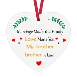 Brother In Law Gifts Christmas Ornament Brother-In-Law Birthday Gift Ceramic Ornament Gifts for Brother In Law from Sister In Law Wedding Gift for Brother In Law Christmas Tree Decoration for Brother