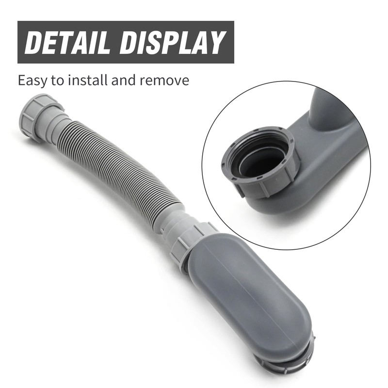 1-1/2 Inch Freestanding Bathtub Shower Drain Pipe, P-joint Low Profile