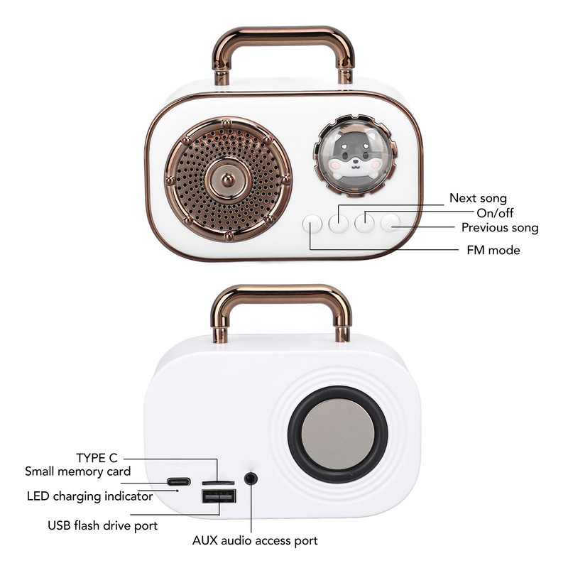 Bluetooth Speaker Mini USB Wireless Portable for Outdoor Car Cartoon
