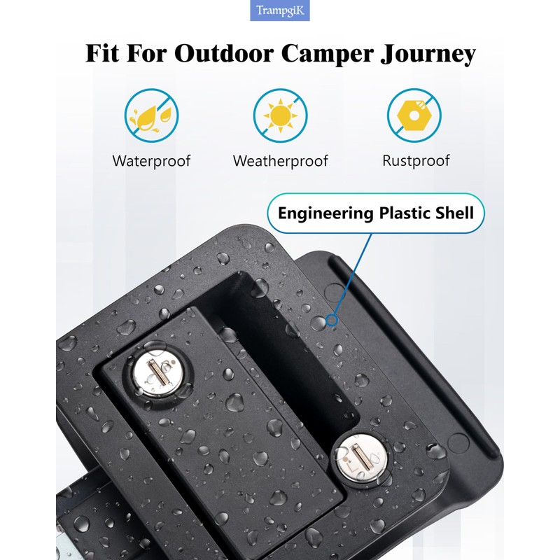 Engineering Plastic Camper Door Lock, RV Door Lock Replacement, Fit