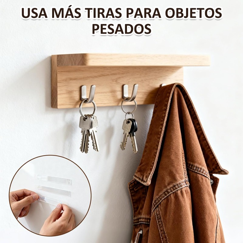 Cinta Doble Cara Adhesiva Transparente, 2 Rollos de 5M, Reutilizable