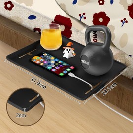 TUAKIMCE Hanging Bedside Table with Drawers, Bedside Table with Cup and Cable Holder for Beds and Bunk Beds, Children's Room and Bedrooms (Iron Containing)