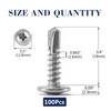 #10 x 3/4" Sheet Metal Screws 100PCS 410 Stainless Steel