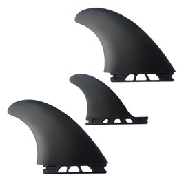 nanomaru General Purpose Future Twin Fin 2+1 Stabilizer Board Fin Mid Length Surfing Short Board Carbon Black Set of 3