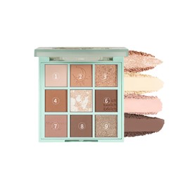 EXWICH Eyeshadow Palette, Brown Type, High Color, 9 Colors, Natural Shades, Gradation, Difficult to Powder, Contact Color, One Case, Matte Pearl, For Work or School (02-Sunset)