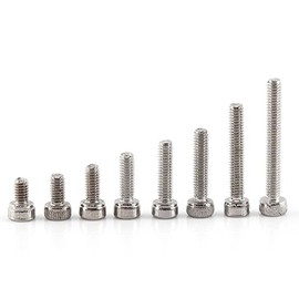 Paquete de tornillos de zócalo hexagonal de acero inoxidable de 300 piezas M2.5 A2 Perno con tuercas hexagonales Kit de surtido de surtido. (A: cabeza de gorra)