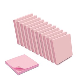 WAYTEX 1200 Reusable Sticky Notes Pastel Pink 12 Pads of 100 Sheets 75x75mm Square