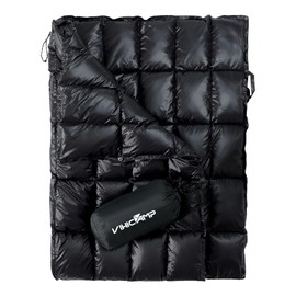 Vihicamp Down Camping Blanket - Packable Lightweight Outdoor Blanket, Warm Compact Backpacking Quilt for Cold Weather, Water-Resistant Puffer Blanket, Ideal for Travel, Hammock, Outdoor Adventures